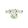Kushies Waterproof Clean Bib with Sleeves White Jungle