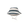 Lassig Sun Protection Bucket Hat, Block Stripes Milky Blue
