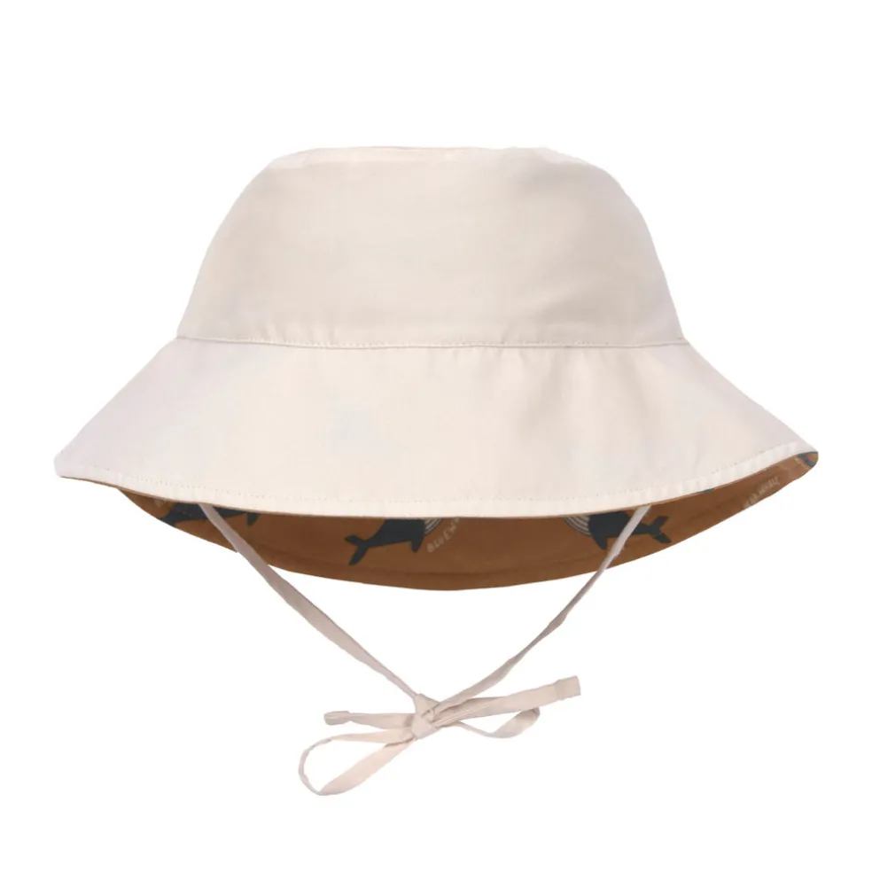 Lassig Sun Protection Bucket Hat, Whale Caramel