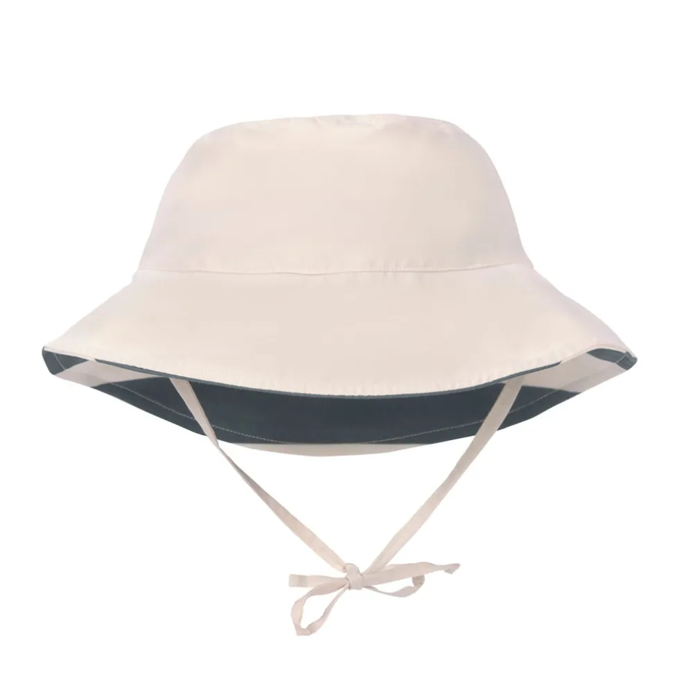 Lassig Sun Protection Bucket Hat, Block Stripes Milky Blue