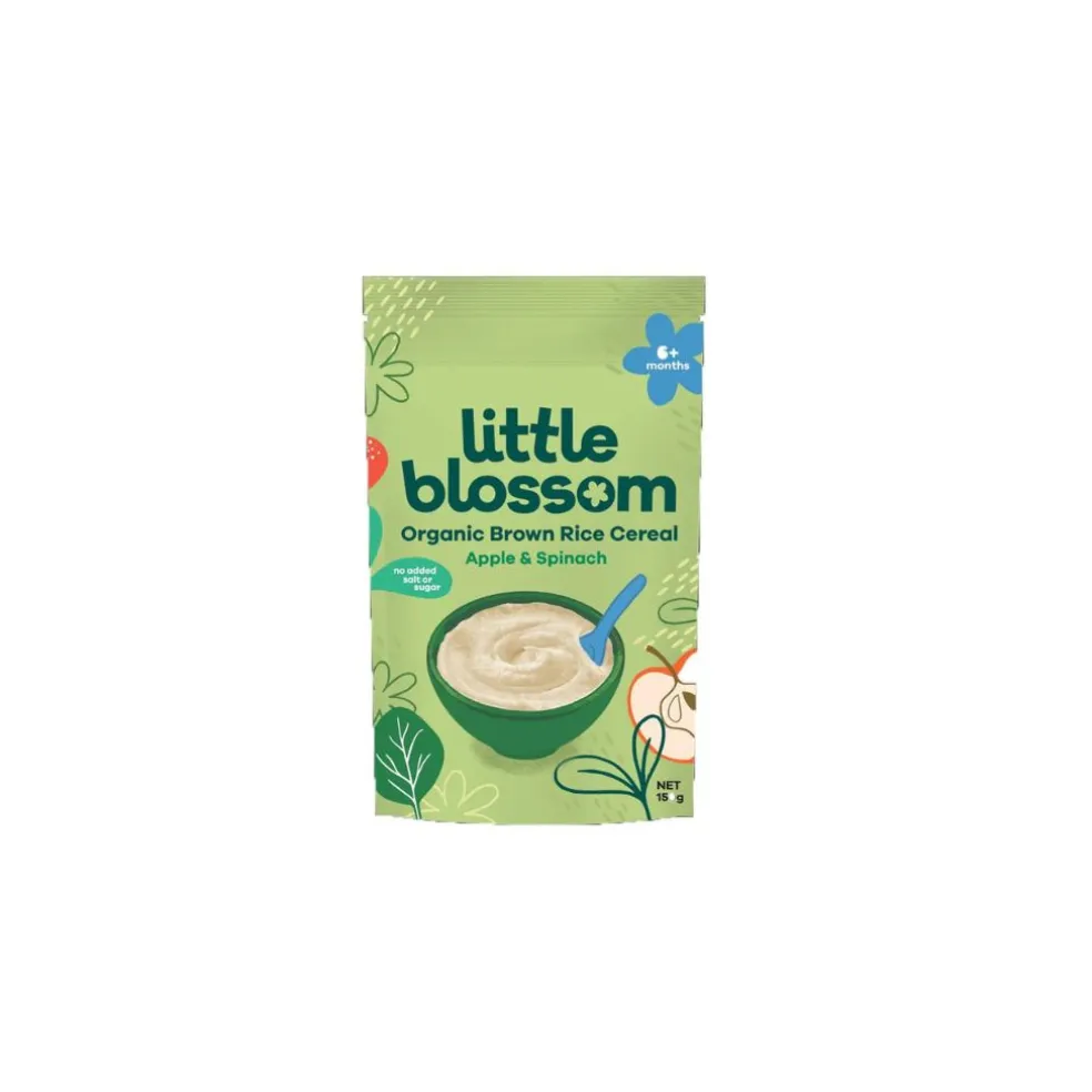 Little Blossom Organic Brown Rice Cereal | Apple & Spinach