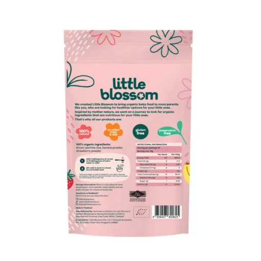 Little Blossom Organic Brown Rice Cereal | Banana & Strawberry
