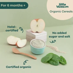 Little Blossom Organic Brown Rice Cereal | Apple & Spinach