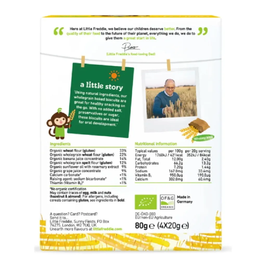Little Freddie Monkey Bites Banana & Spelt Biscuits
