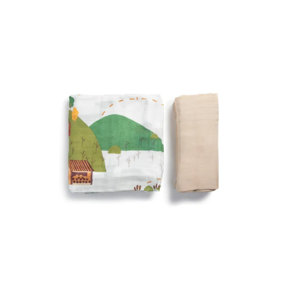 Little Rei Bamboo Swaddle Blankets - 2pc