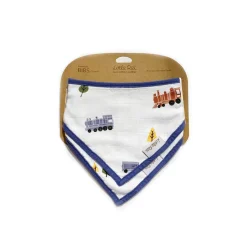 Little Rei Bandana Bib 2 Pc - Blue Train