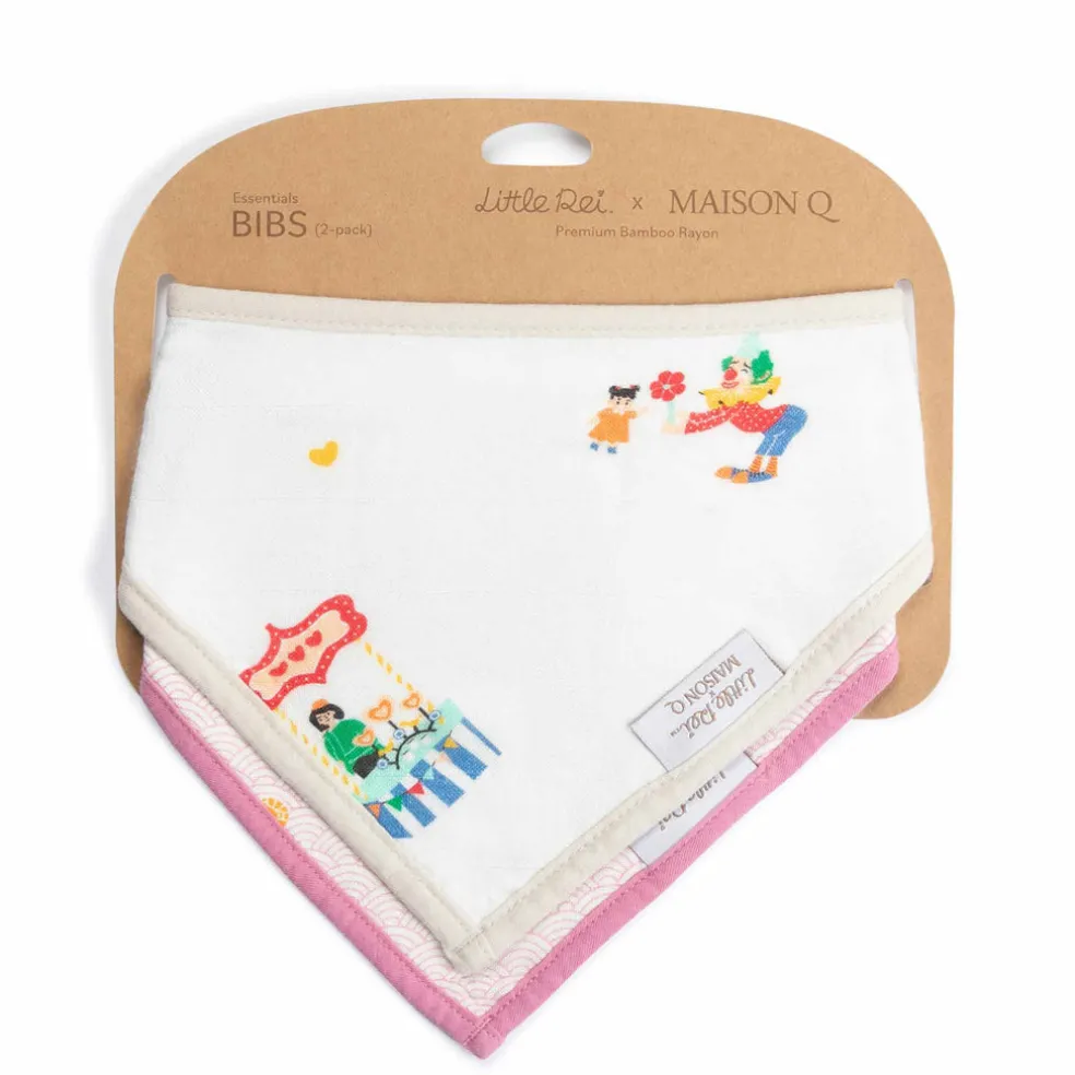 Little Rei x Maison Q Bandana Bib 2 Pc - Carnival