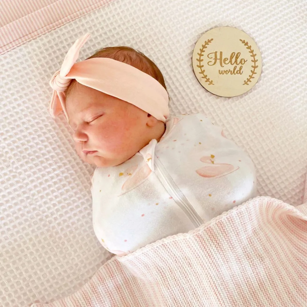 Living Textiles 100% Cotton Knit Stripe Blanket - Pink/white