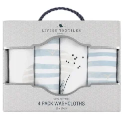 Living Textiles 4 Pack Wash Cloths