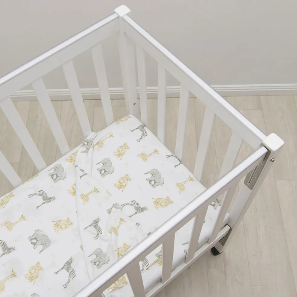 Living Textiles Cot Fitted Sheet Set - Savanna Babies