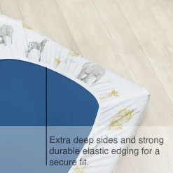 Living Textiles Cot Fitted Sheet Set - Savanna Babies