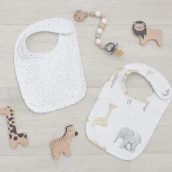 Living Textiles 2-pack Baby Bibs - Savanna Babies