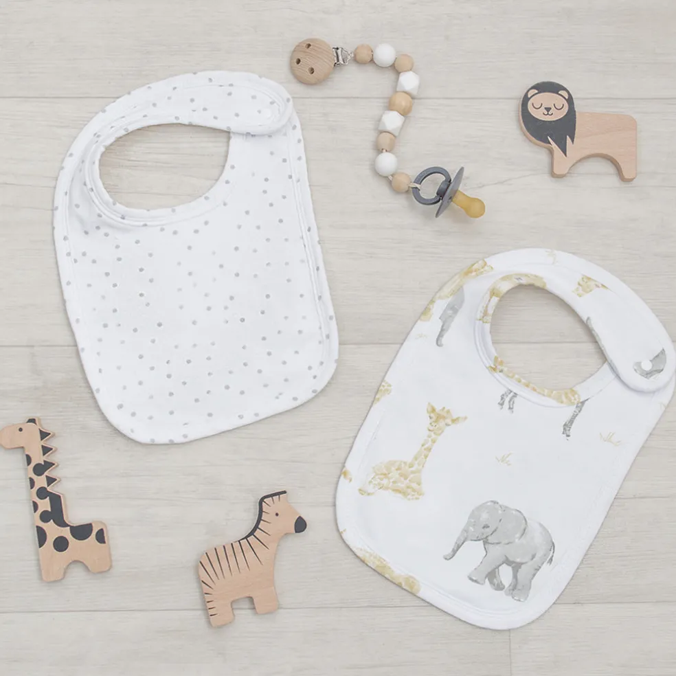 Living Textiles 2-pack Baby Bibs - Savanna Babies