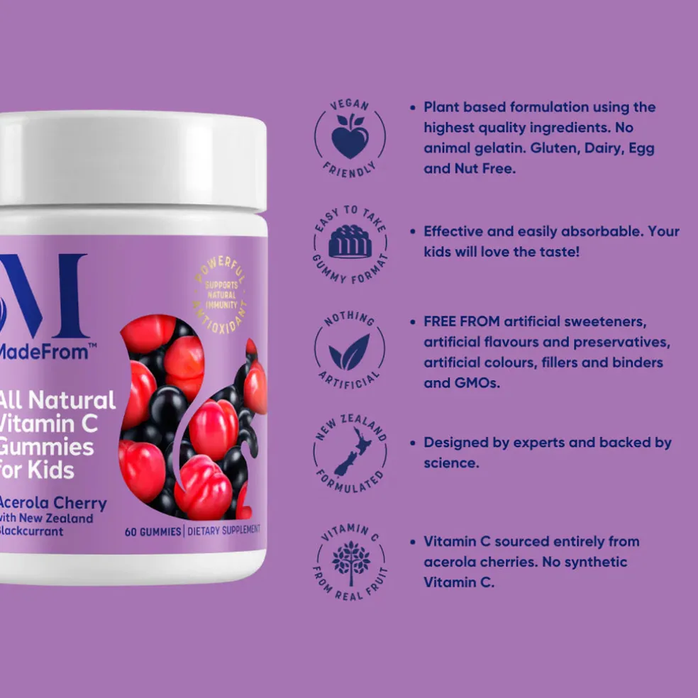MadeFrom All Natural Vitamin C Gummies for Kids