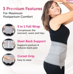 Mama’s Choice Postpartum Nano Bamboo Corset (Grey)