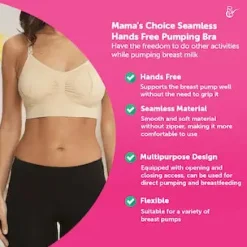 Mama's Choice Seamless Hands Free Pumping Bra (Cream)