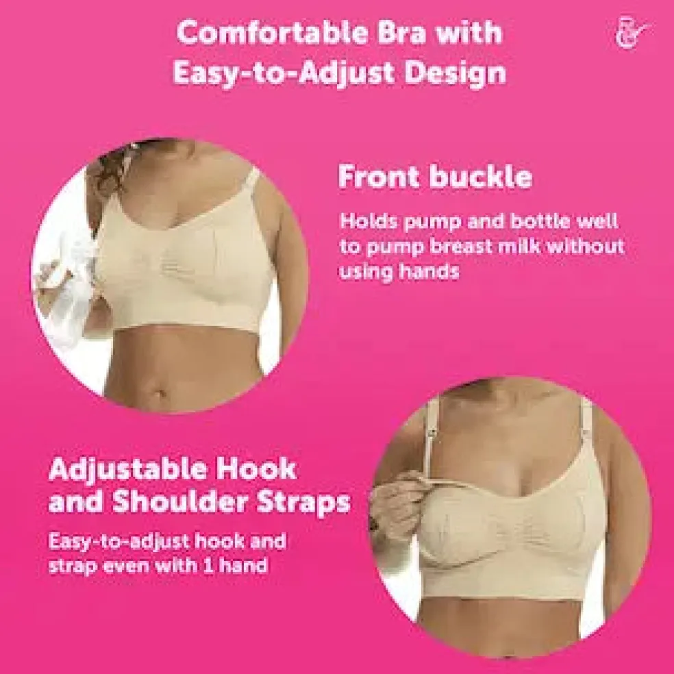Mama's Choice Seamless Hands Free Pumping Bra (Cream)