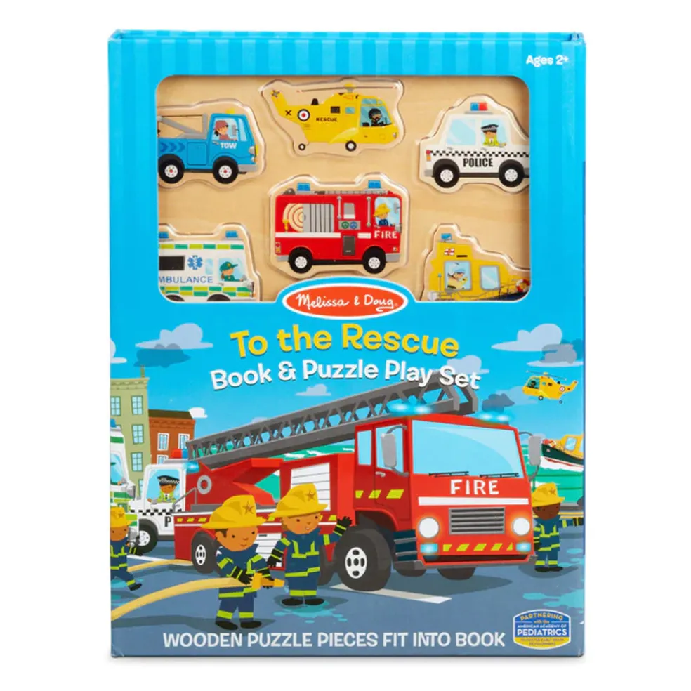 Melissa & Doug Book & Puzzle Play Set: To the Rescue