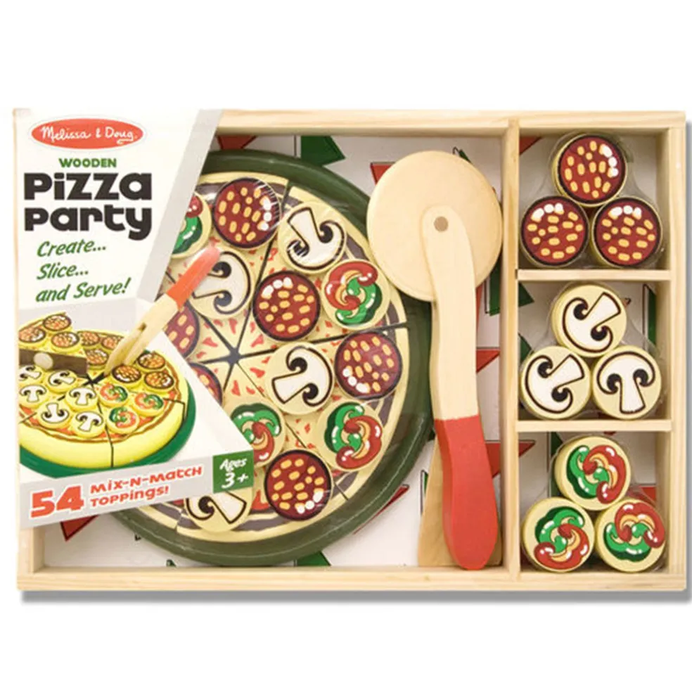 Melissa & Doug Wooden Play Food Pizza Party