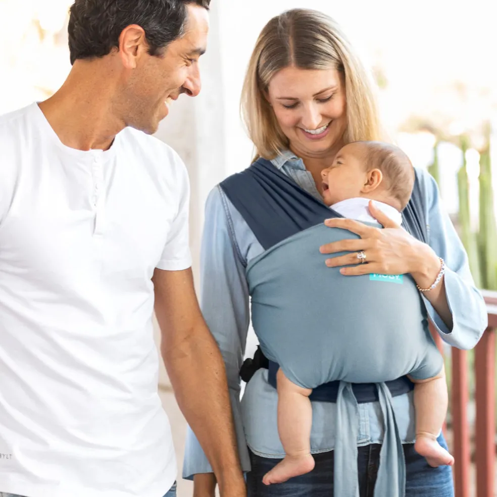 Moby Easy-Wrap Carrier - Sea Spray Blue