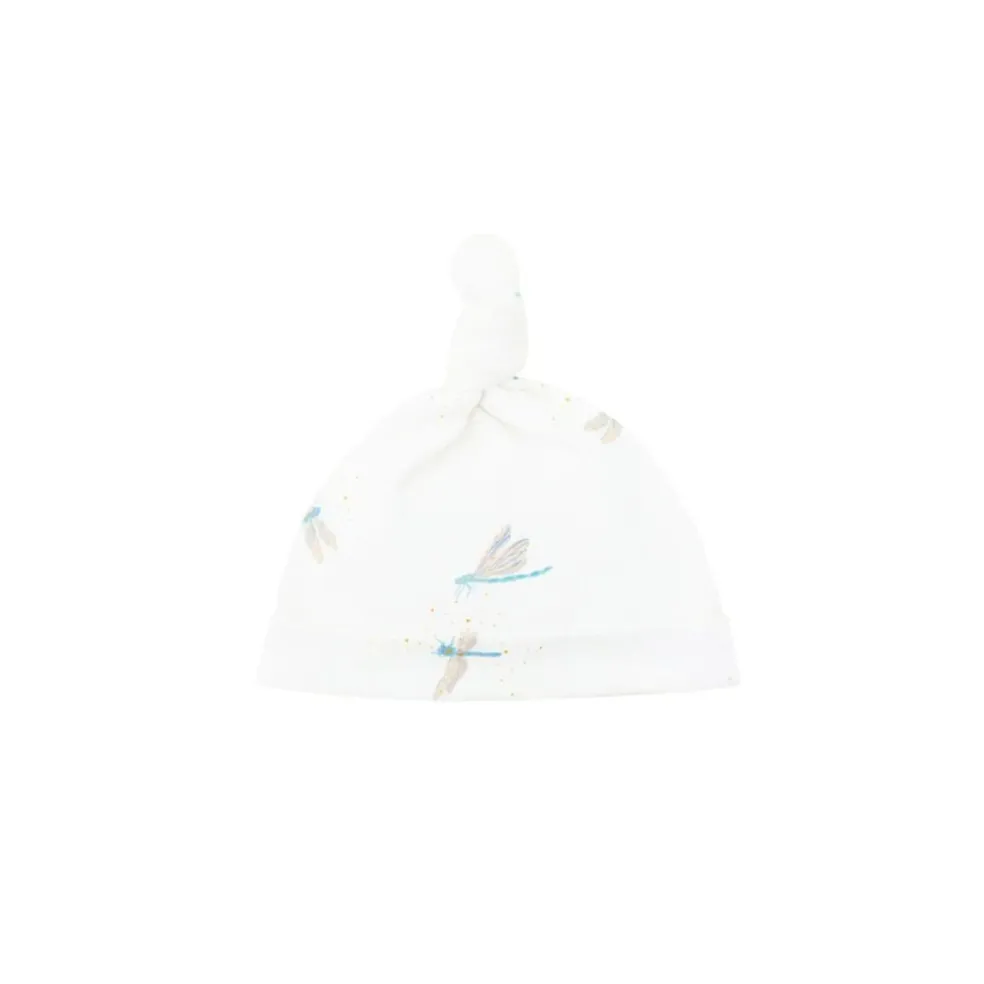 Motherswork x Le Petit Society Baby Organic Knotted Hat in Dragonfly Print