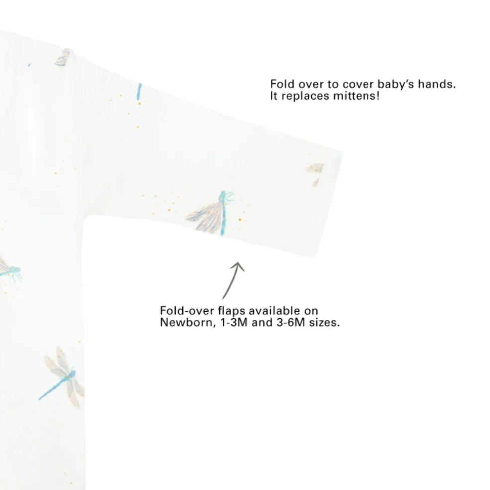 Motherswork x Le Petit Society Baby Organic Zip Sleepsuit in Dragonfly Print