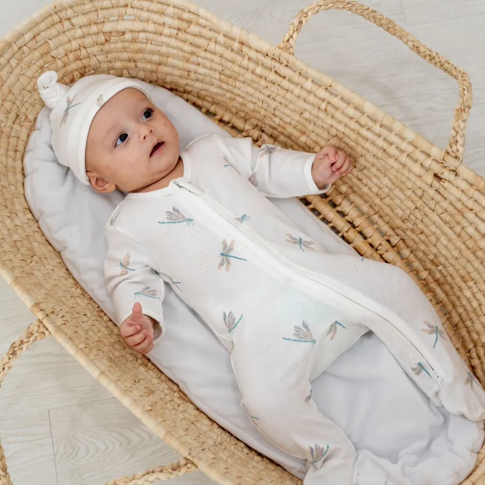 Motherswork x Le Petit Society Baby Organic Knotted Hat in Dragonfly Print