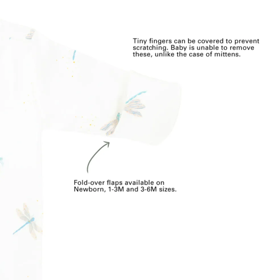Motherswork x Le Petit Society Baby Organic Zip Sleepsuit in Dragonfly Print