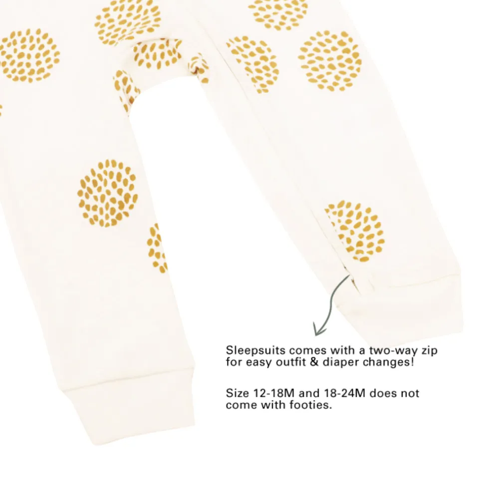 Motherswork x Le Petit Society Baby Organic Zip Sleepsuit in Dandelion Print
