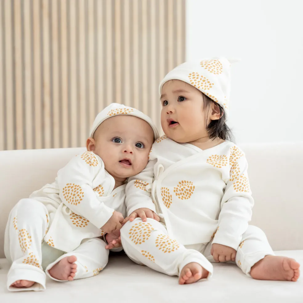 Motherswork x Le Petit Society Baby Organic Zip Sleepsuit in Dandelion Print