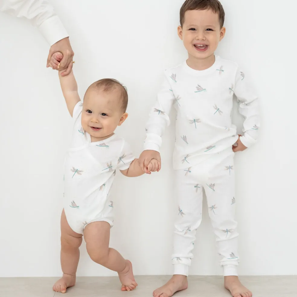 Motherswork x Le Petit Society Baby Organic Zip Sleepsuit in Dragonfly Print