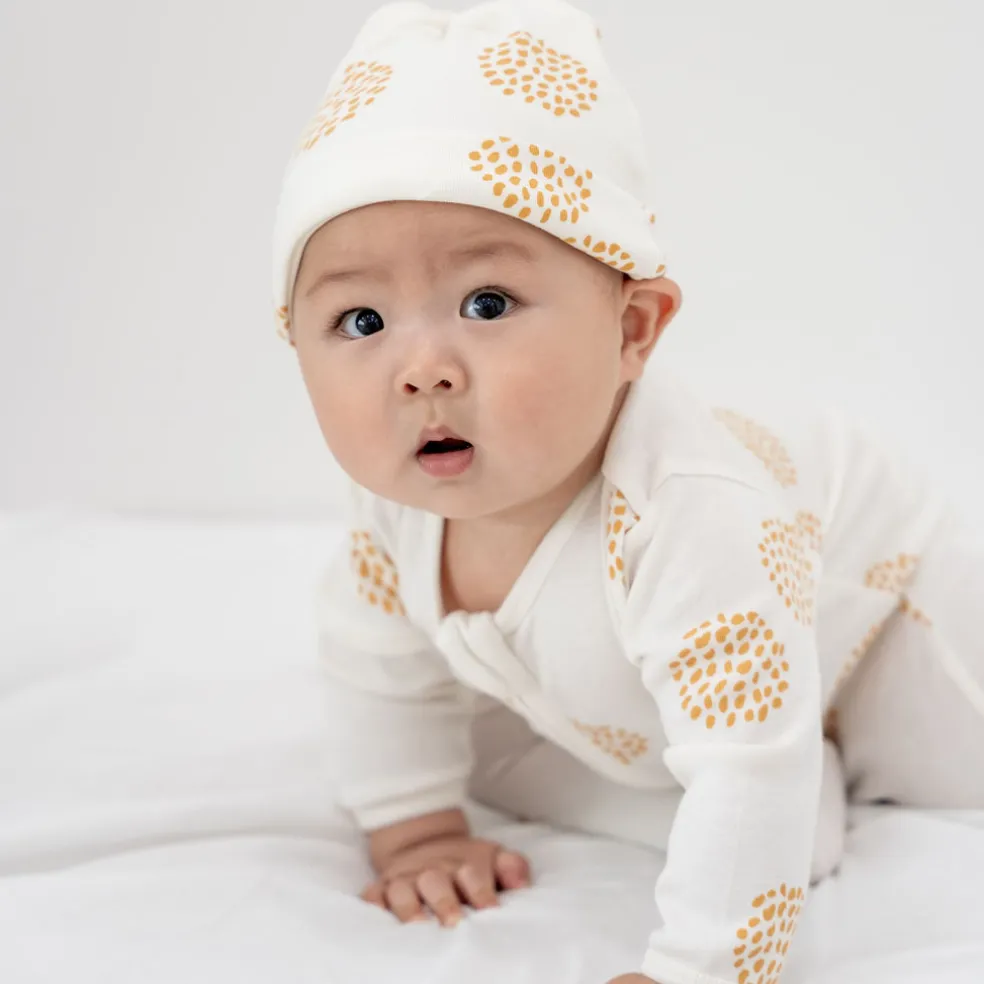 Motherswork x Le Petit Society Baby Organic Zip Sleepsuit in Dandelion Print