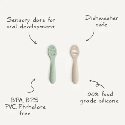 Mushie First Feeding Baby Spoons 2-Pack