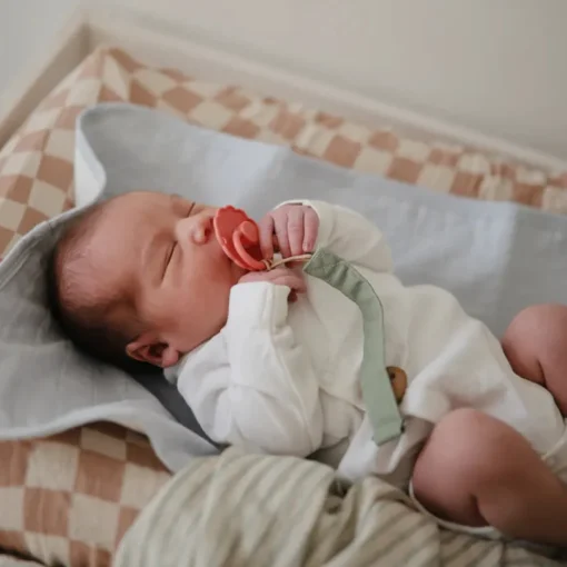 Mushie Linen Pacifier Clip 2-Pack