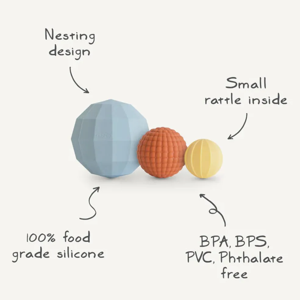 Mushie Nesting Spheres Sensory Toy (Set of 3)