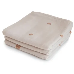 Mushie Organic Cotton Muslin Cloths 3-Pack