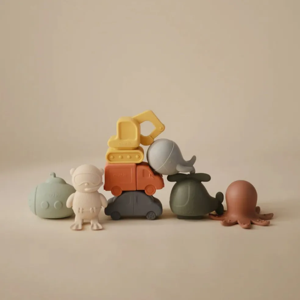 Mushie Sealife Mold Free Bath Play Set - 4 Pack