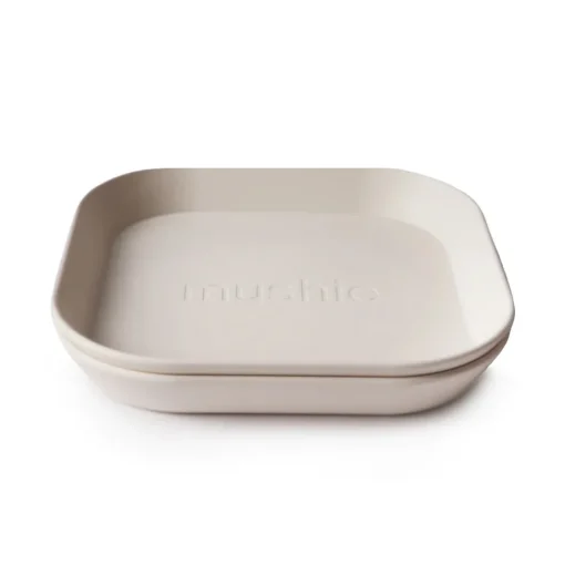 Mushie Square Dinnerware Plate, Set of 2