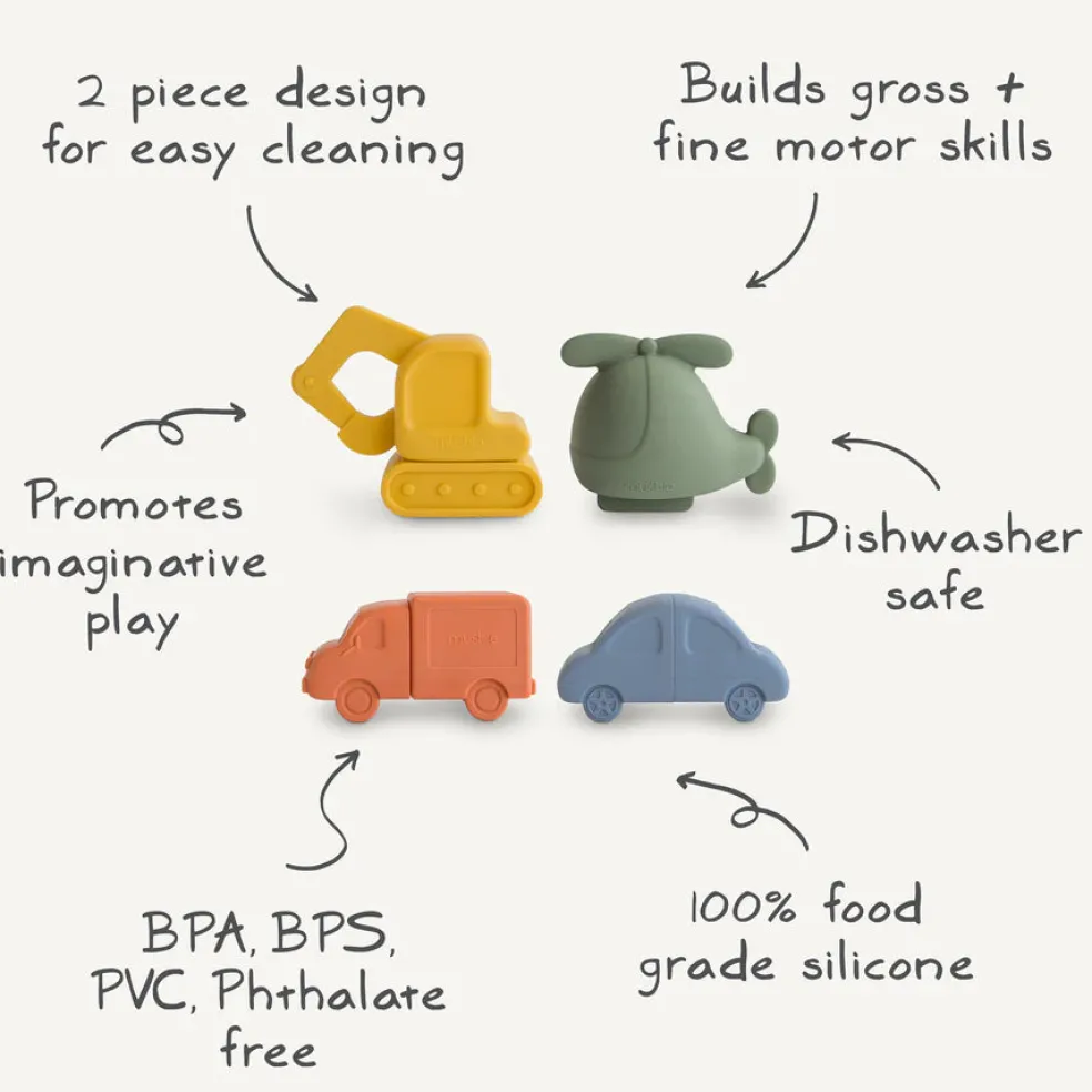 Mushie Vehicles Mold Free Bath Play Set