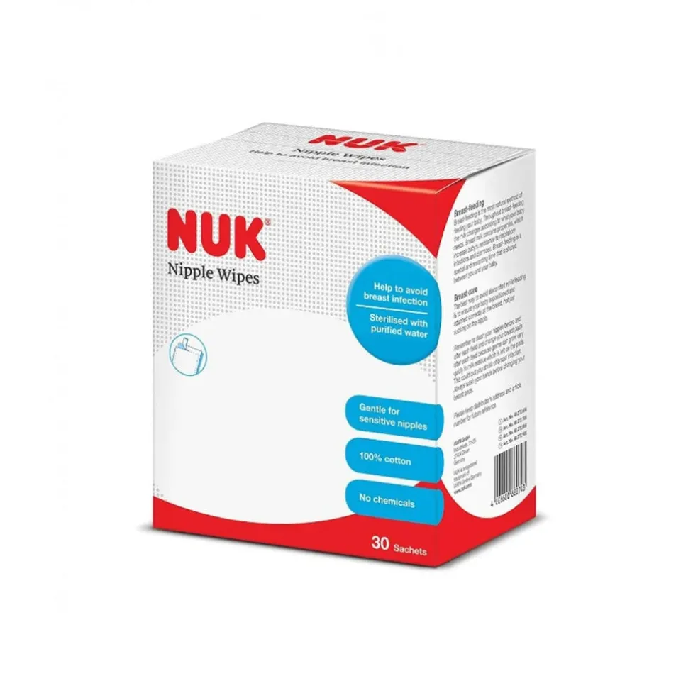 Nuk 3 X Nipple Wipes 30S + 2 X Breast Pad 60S