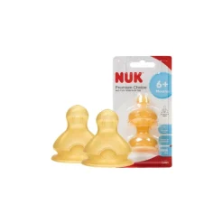 NUK Premium Choice Latex Teats Size 2 (6M+) - 2pcs/pack
