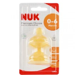 NUK Premium Choice Latex Teats Size 1 (0-6M) - 2pcs/pack