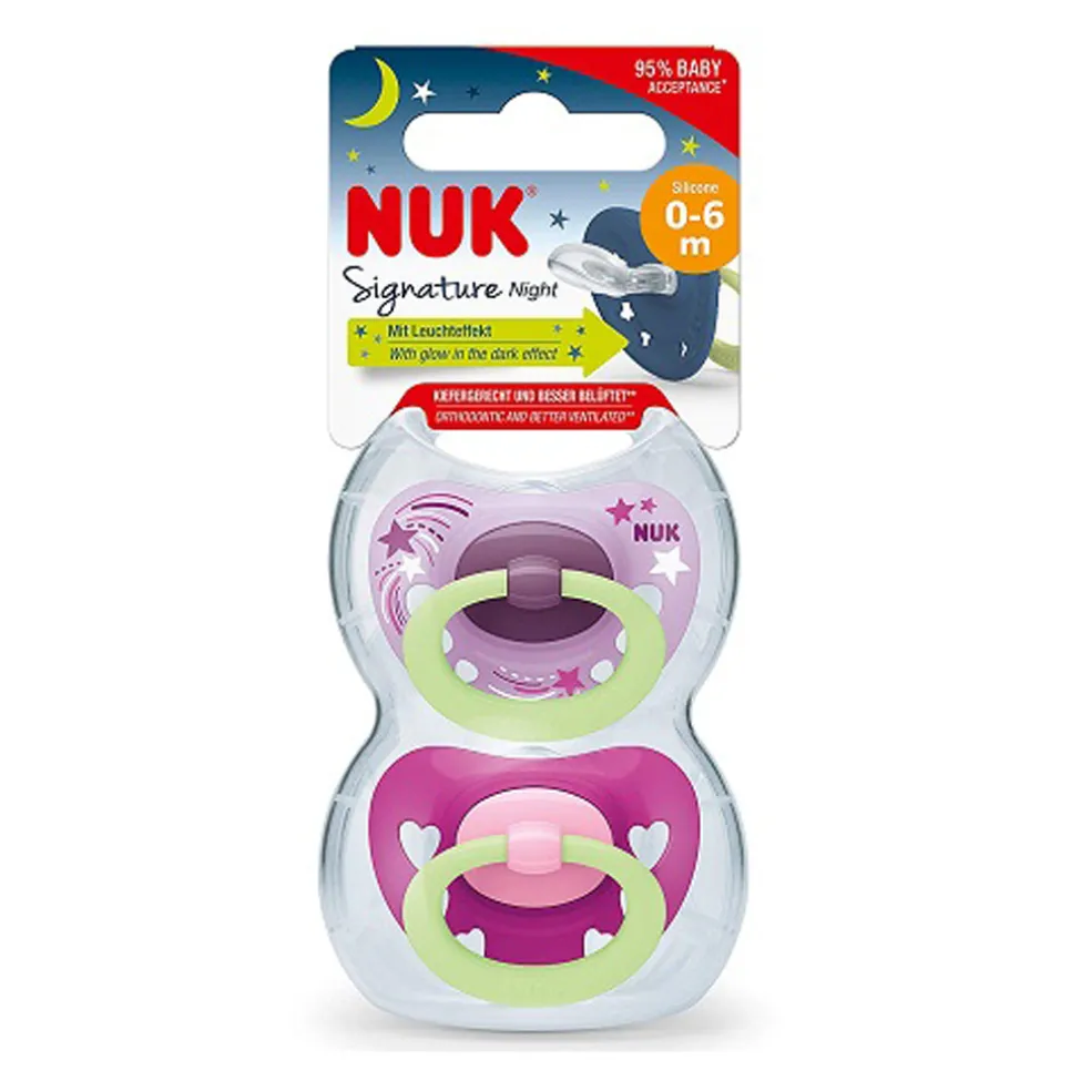 NUK Signature Night BPA-Free Silicone Soothers
