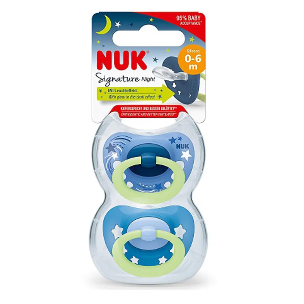 NUK Signature Night BPA-Free Silicone Soothers