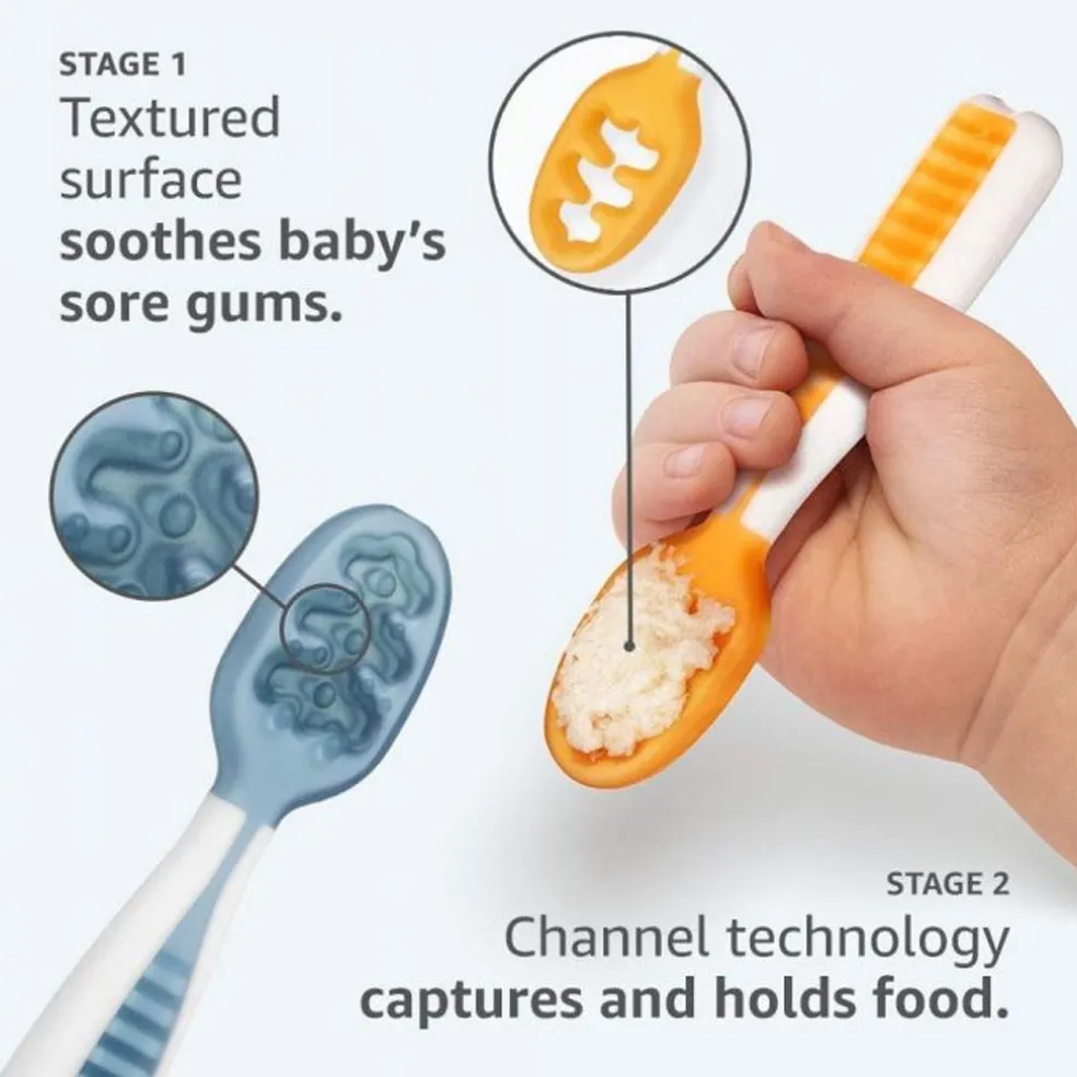 NumNum Pre-Spoon GOOtensil Silicone Spoon (2 Pack)