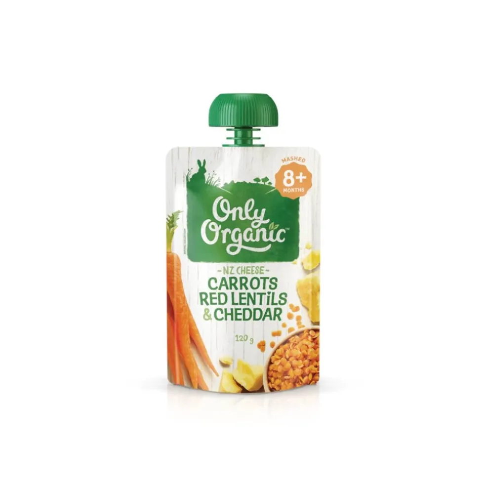 Only Organic Carrots, Red Lentils & Cheddar Savoury Pouch