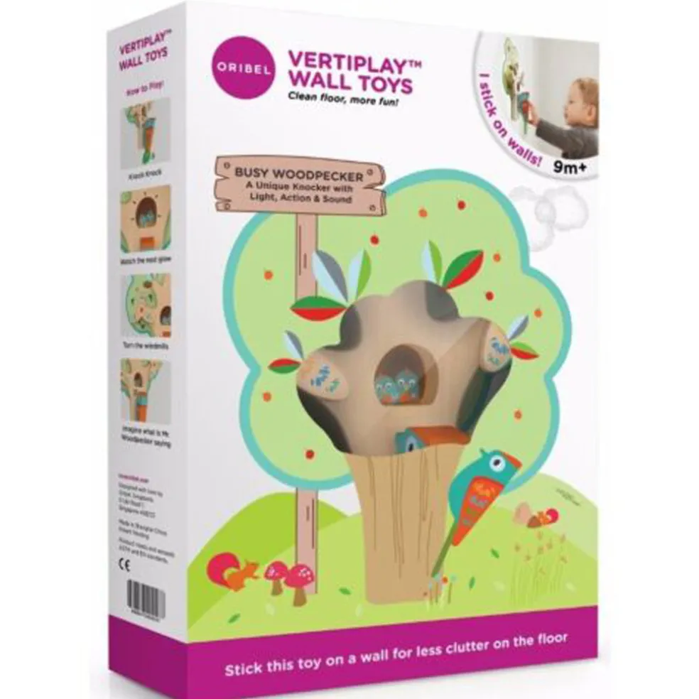 Oribel Vertiplay Wall Toys - Busy WoodPecker