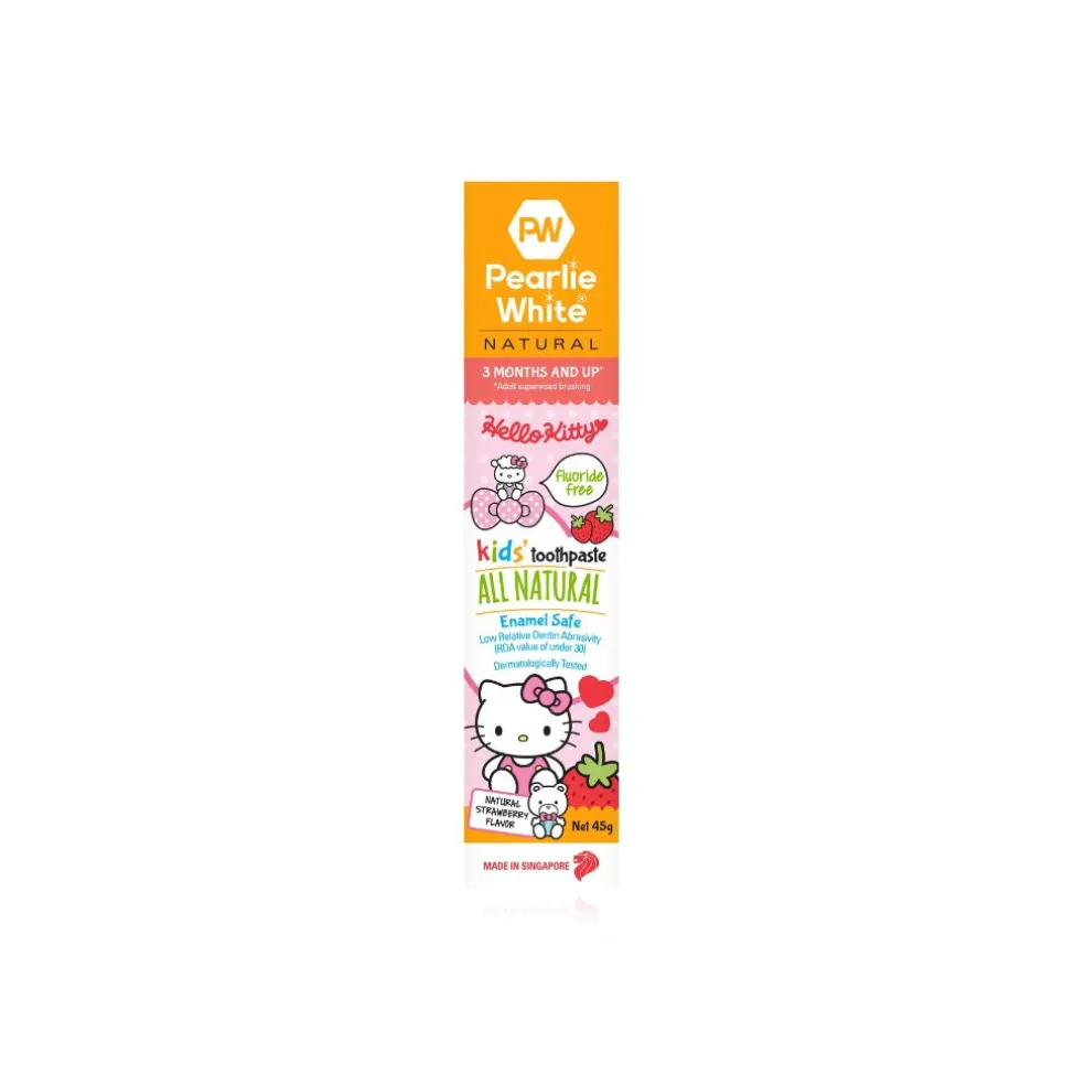 Pearlie White All Natural Enamel Safe Kids Toothpaste - Strawberry Hello Kitty 45gm