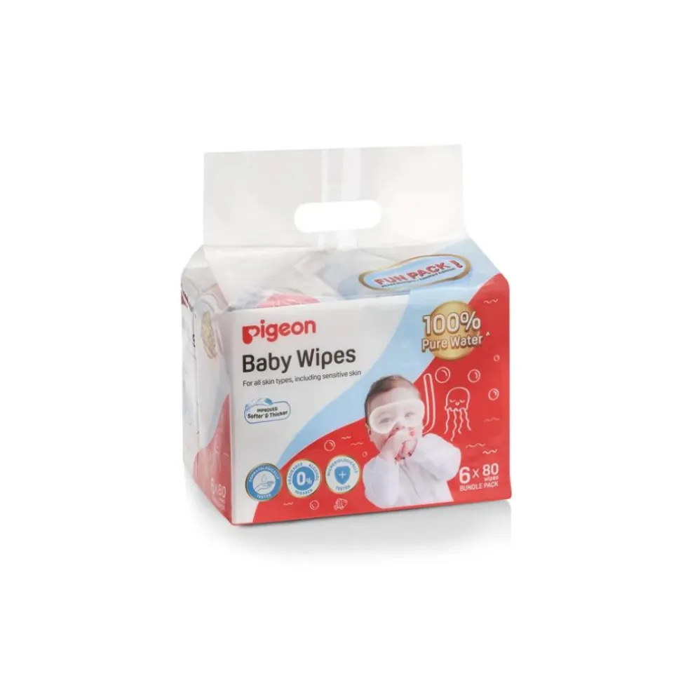Pigeon 100% Water Wipes 6 x 80s