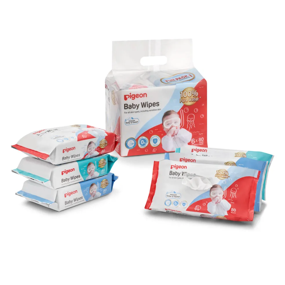 Pigeon 100% Water Wipes 6 x 80s